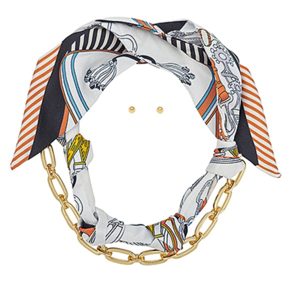 Oval Chain & Scarf Multi Way Necklace Set - Picture 3 of 4